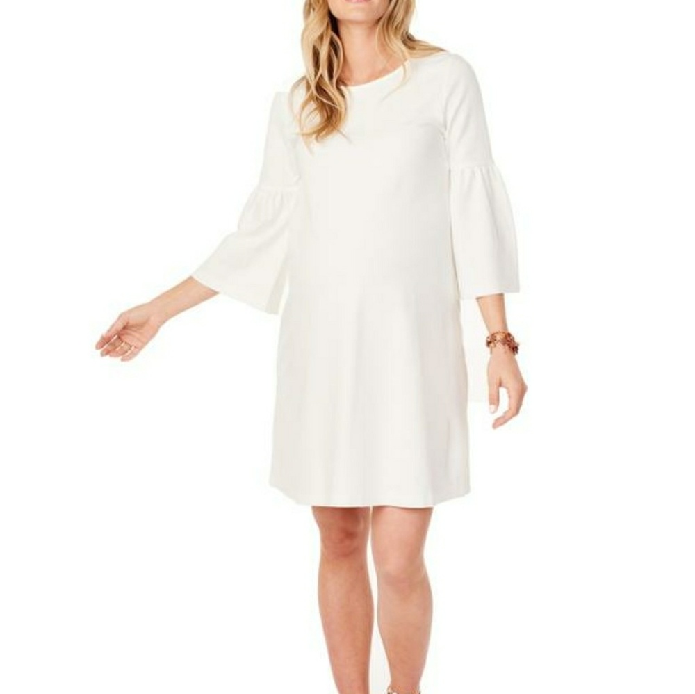 Ingrid & Isabel ponte bell sleeve maternity dress